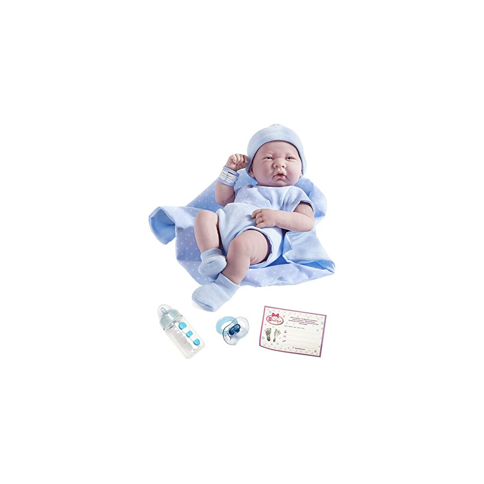 Photos - Doll JC Toys Berenguer Boutique La Newborn 14-Inch Life-Like Real Boy 9 Piece Gift Set Blue 18540