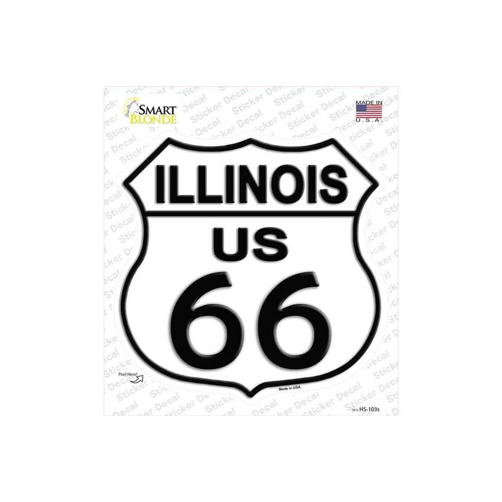 Smart Blonde Hs-103S-M Illinois Route 66 Novelty Highway Shield Sticker Decal - Medium 731997827263