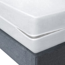 Plastic matrasbeschermer met ritssluiting, volledige XL waterdichte vinyl matrashoes, robuuste, geruisloze matrasomhulling van Blissford