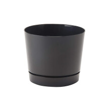 Nyhed Majestic fuld dybde rund cylinderpotte blank sort 6-tommer (10068)