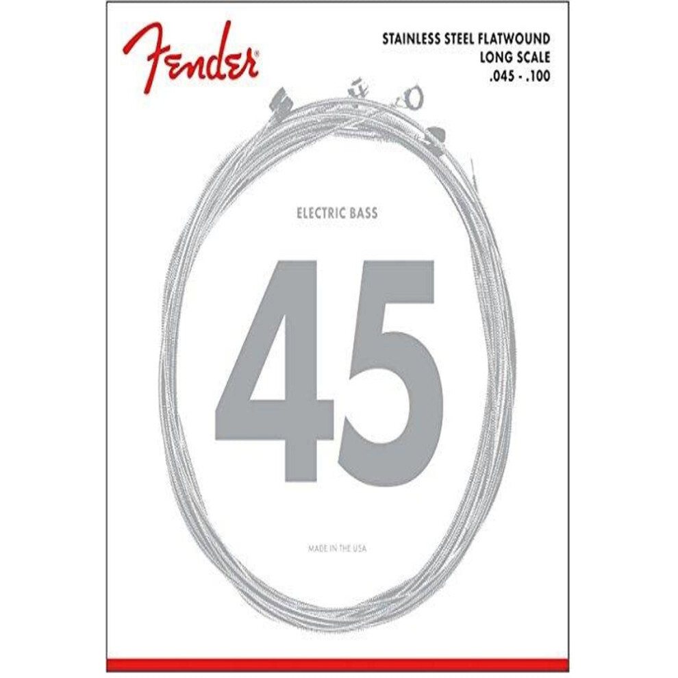 Fender 9050 Bass Strings Stainless Steel Flatwound 9050L .045-.100