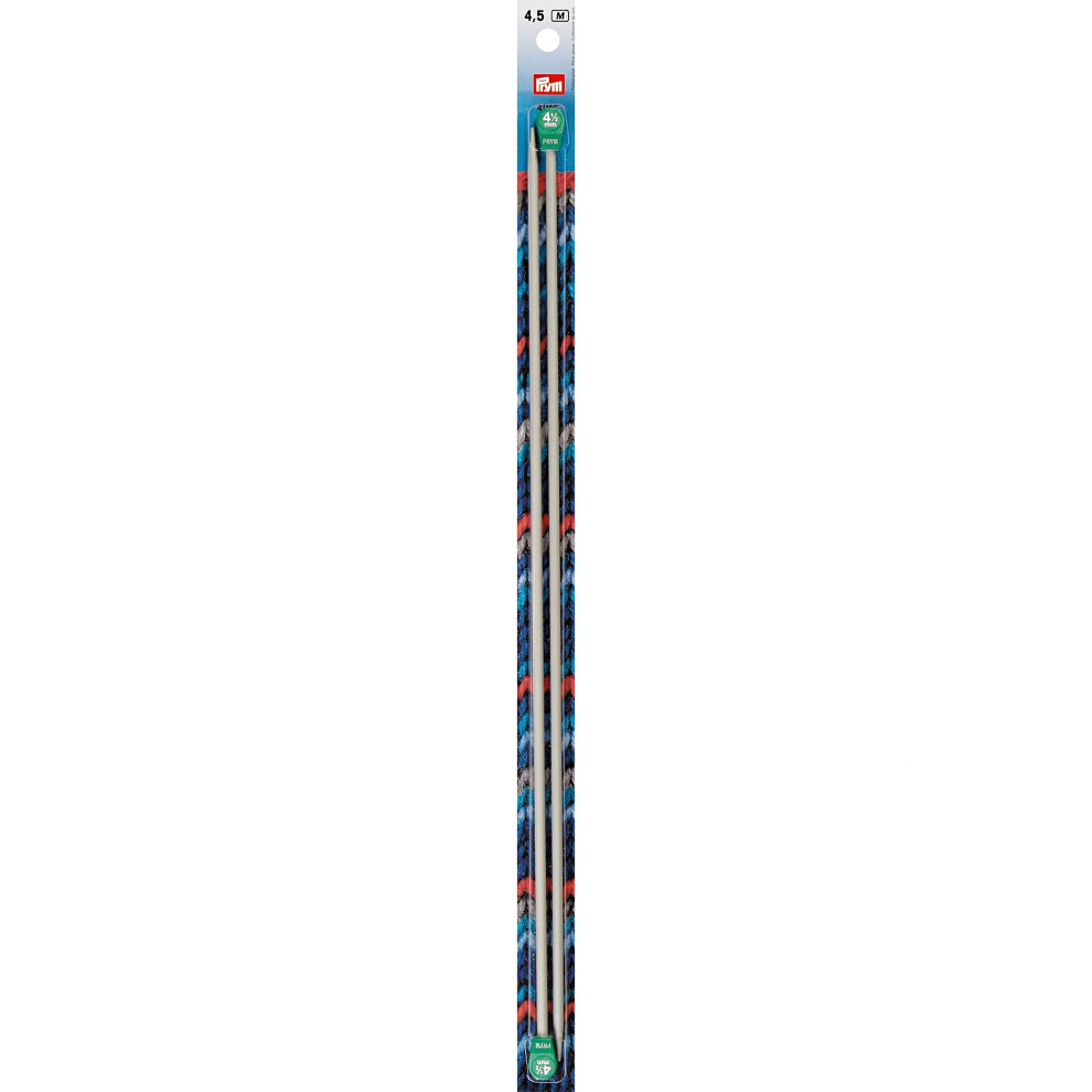 Prym 16 Single Point Aluminum  4.5mm Knitting Needles  Grey 2 Count