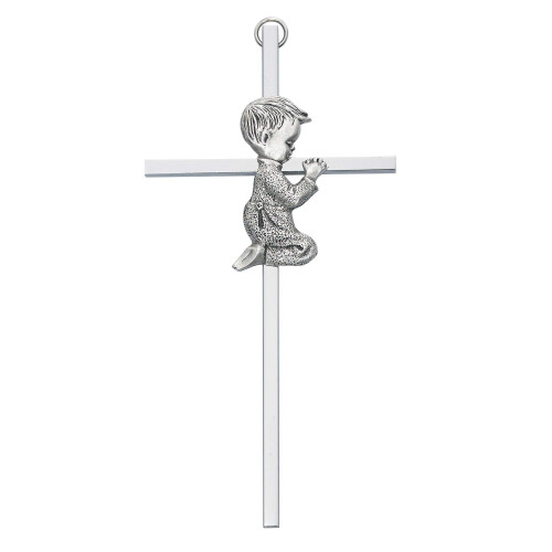 Strieborn    kr    s modliacim sa chlapcom, 15 cm