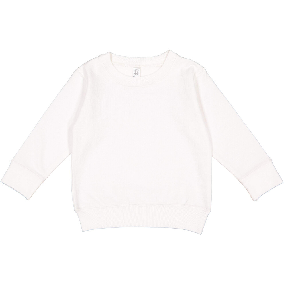 Rabbit Skins Kleinkind Fleece Langarm Pullover Sweatshirt Wei 7T-image