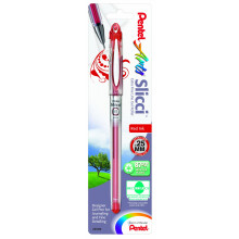 Pentel Arts Slicci Gelstift, 0,25 mm, extrafein, rote Tinte, 1 Packung, BG202BPB