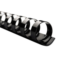 GBC Kantoorproducten Plastic Binding, 1/4" Diameter, 25 Blz Cap, 100/BX, Zwart