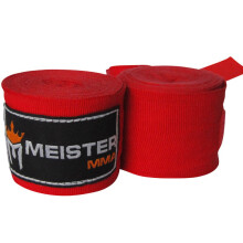 Fasce semielastiche per mani Meister Adult 180 per MMA e boxe, coppia - Rosse