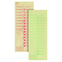 TOPS Tijdkaarten Tweewekelijks dubbelzijdig genummerd 8,9 x 23,3 cm Manilla Groen/Rood Print 500 stuks (1275)