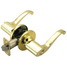 Design House 784892 Scroll Latch Entry Door Lever  Backset  Polished Brass Finish  2-Way Adjustable