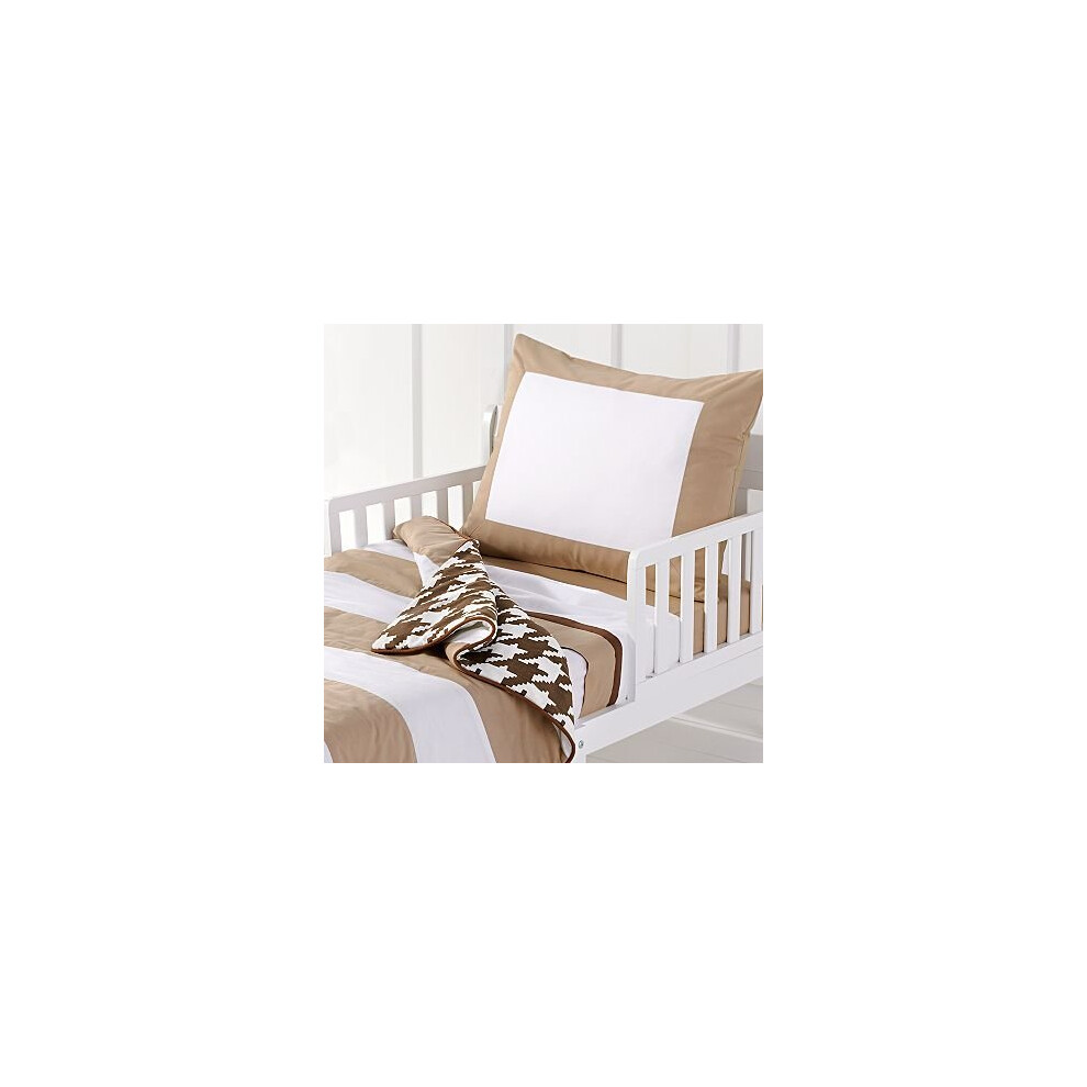 Bacati - Parure de lit 4 pi   ces pour tout-petits Metro kaki/blanc/chocolat