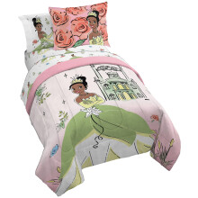 Jay Franco Die Prinzessin und der Frosch Beauty & Grace 5-teiliges Twin-Size-Bettwsche-Set inklusive Bettdecke und Bettlaken-Set mit Tiana super