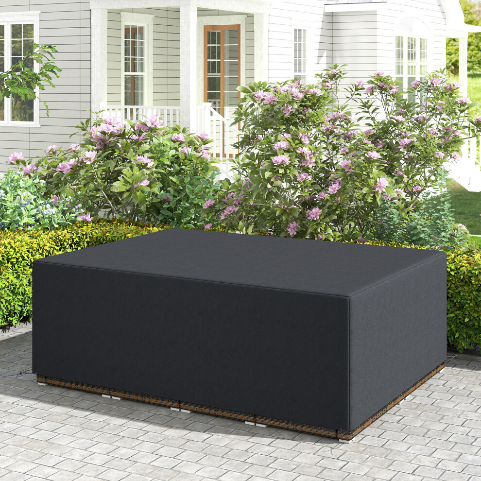 Outsunny 275x205cm Outdoor Furniture Protective Cover Black-image-OPC-PGBF9MM-NEW