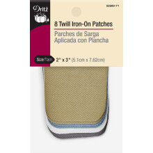Dritz Twill-Aufbgelflicken, 5,1 x 7,6 cm, 8 Stck, hell, verschiedene Farben