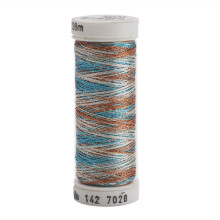 Fil m tallique Sulky 142-7028 pour couture argent, cuivre clair et bleu