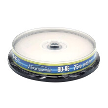 Optical Quantum 2X 25GB BD-RE Logo Top Blu-ray Blank Media - 10 Discs Cakebox OQBDRE02LT-10