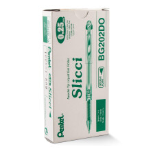 Pentel Arts Slicci 0,25 mm extra fijne gelpen groene inkt doos van 12 BG202-D