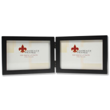 Lawrence Frames Hinged Double Horizontal Black Wood Picture Frame Gallery Collection 4 by 6-Inch