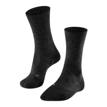Meias de Caminhada FALKE TK2 Explore para Homens, Meia Canela, Almofadadas, Lã Merino, Cinza (Smog 3150), 10.5-11.5