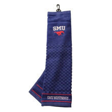 Team Golf NCAA SMU Mustangs bordados toalhas de golfe bordadas toalhas de golfe bordadas Design de lavagem xadrez do logotipo bordado