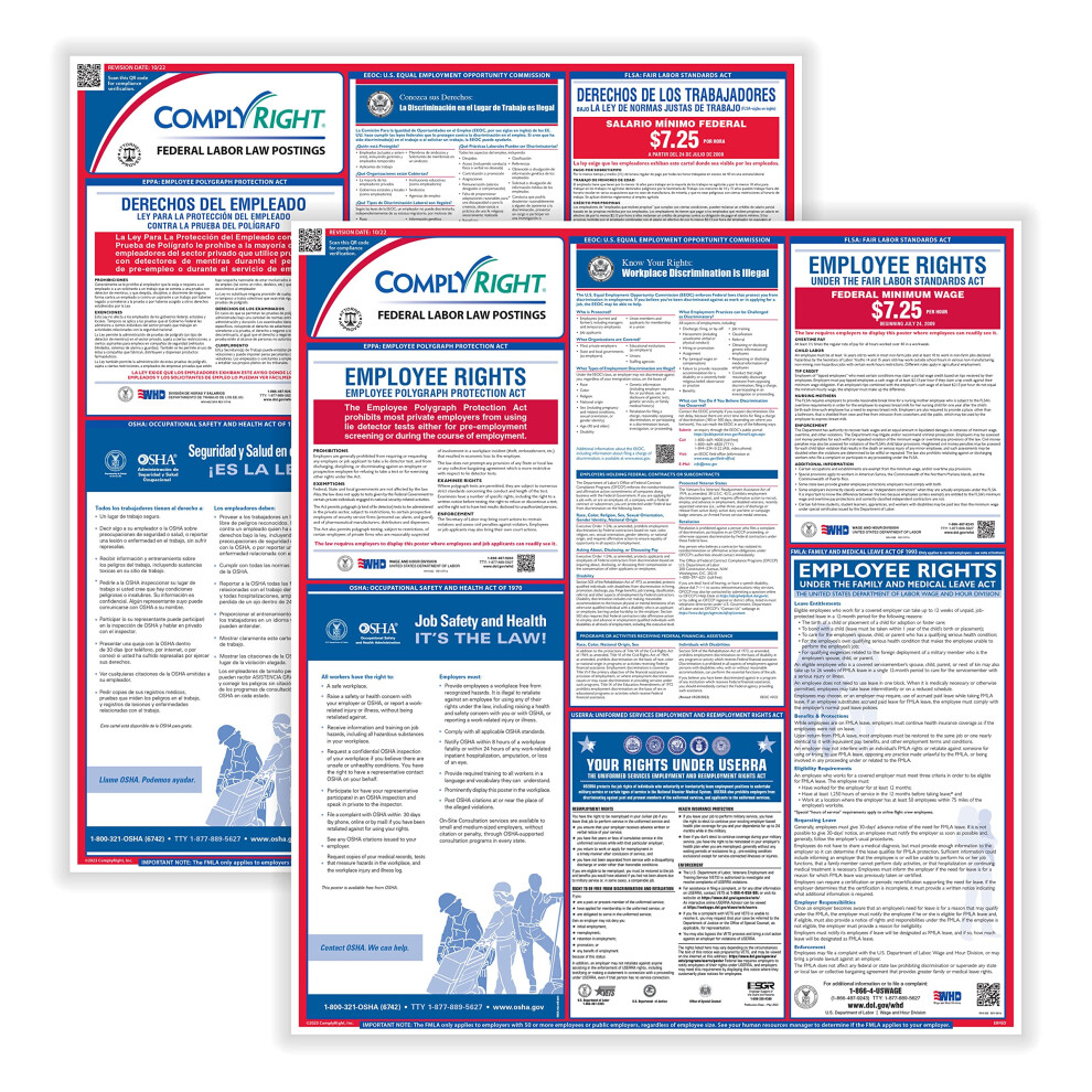 ComplyRight Federal Labor Law Poster Poster Set  Bilingual  24 x 26.75  Federal Posting-image-OPC-PFKR86V-NEW