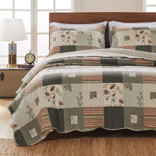 Conjunto de Colcha Greenland Home Sedona, Full/Queen (3 Peças), Cinza