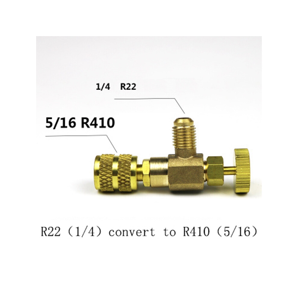 (R22(1/4) Convert To R410(5/16)) R22 To R410 Convert Refrigeration Charging Adapter Liquid Addition Control Valve 688249409107