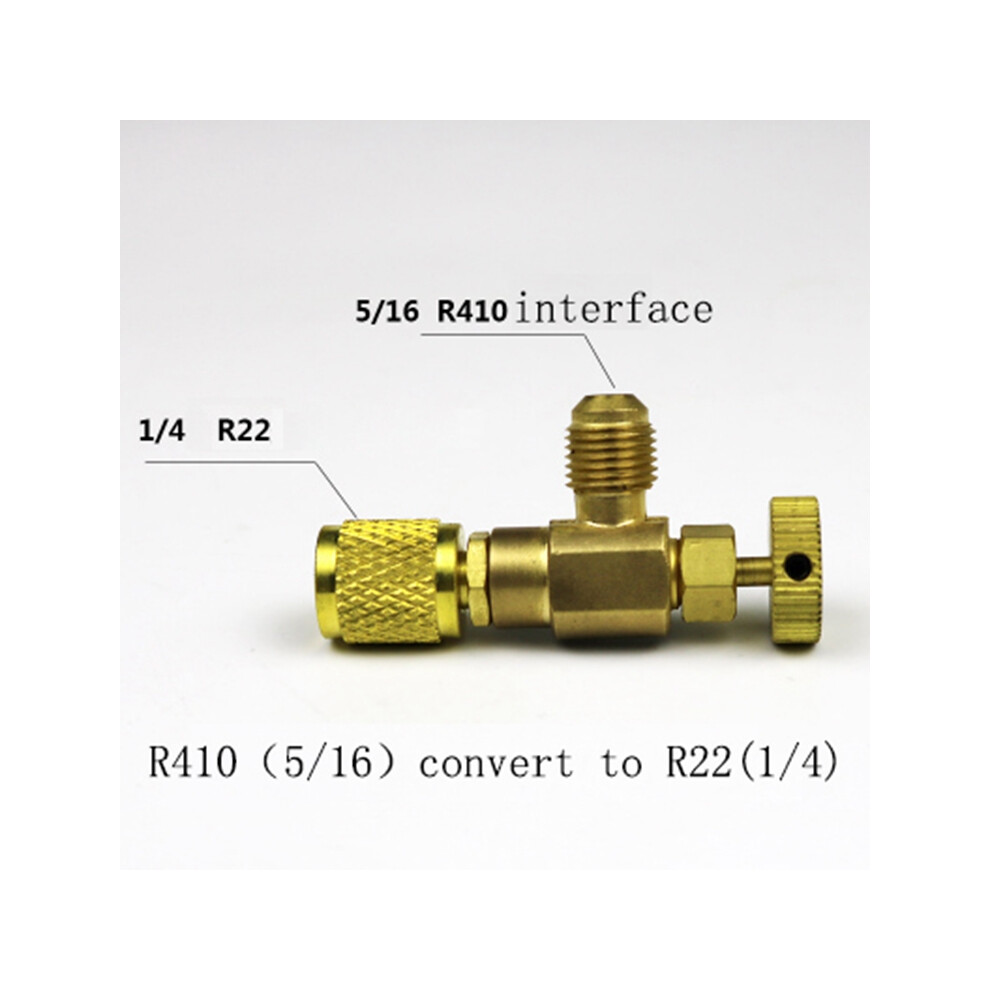 (R410(5/16) Convert To R22(1/4)) R22 To R410 Convert Refrigeration Charging Adapter Liquid Addition Control Valve 688249409121
