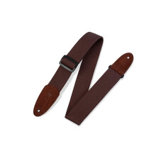 Levy's Leathers MC8-BRN 2"""" bomuldsguitarrem med ruskindsender og tri-glide justering. Justerbar til 58""""; Brun