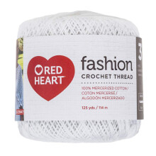 Hilo de crochet de moda Red Heart 3 blanco de 375 pies