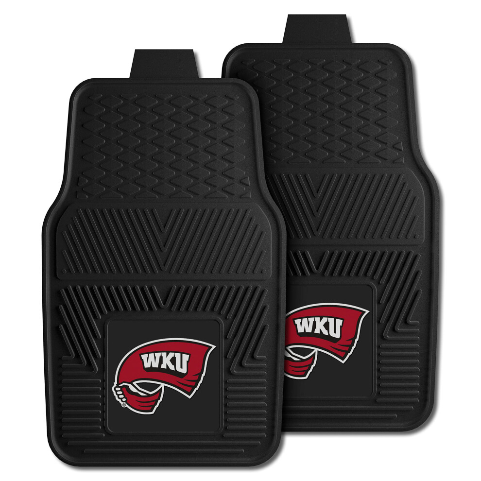 Fanmats 12444 Western Kentucky Hilltoppers Ensemble De 2 Tapis De Voiture En Vinyle Tr S R Sistants Tapis De Sol Front Row Protection Toutes Sais-image