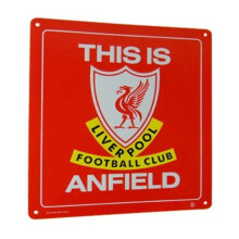 Liverpool FC. Toto je plechov cedula Anfield