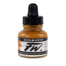 Frasco de tinta acrlica Daler Rowney FW Amarelo Ocre - Tinta acrlica verstil para desenho para artistas e estudantes - Tinta de caligrafia per