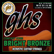 GHS Strings - Contact Core Bright Bronze Akustiske Guitar Strings - Model: CCBB40 - Medium Gauge - .013-.056