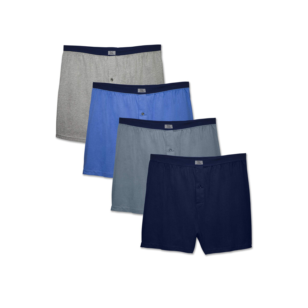 Fruit Of The Loom Mens Tag-Free Boxer Shorts Underwear Knit - Assorted Colors Large Us