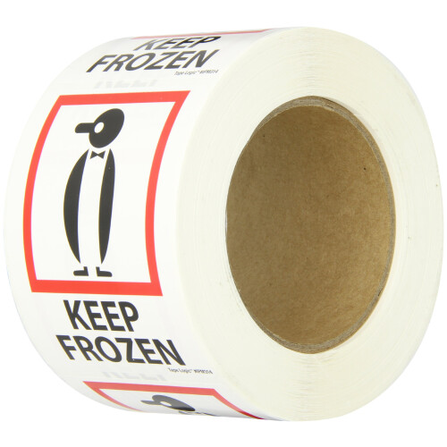 Tape Logic Aviditi 3" x 4" "Keep Frozen" Κόκκινη/Λευκή/Μαύρη Ετικέτα Προειδοποίησης