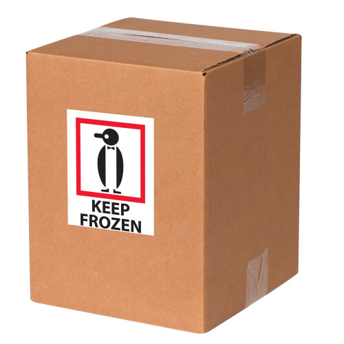 Tape Logic Aviditi 3" x 4" "Keep Frozen" Κόκκινη/Λευκή/Μαύρη Ετικέτα Προειδοποίησης 1