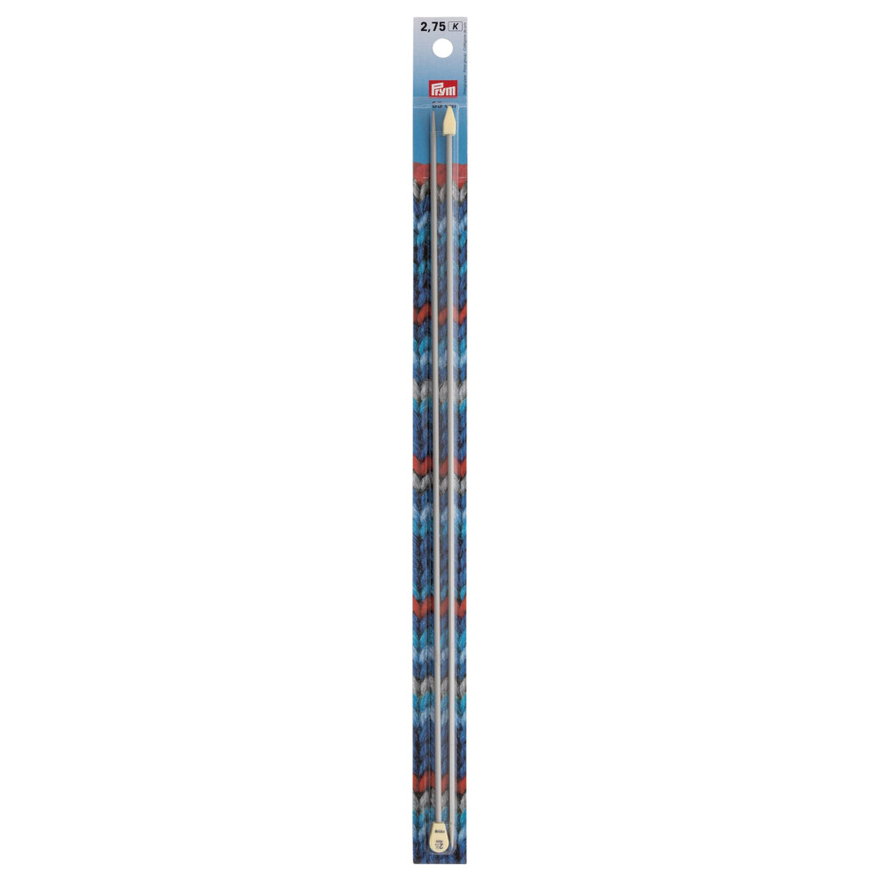Prym 14 Single Point Aluminum  2.75mm Knitting Needles  35 cm  2.75 mm  Aluminium Pearl Grey  2 Count