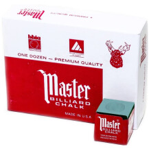 Scatola di gesso per stecche da biliardo Master, 12 cubi, verde