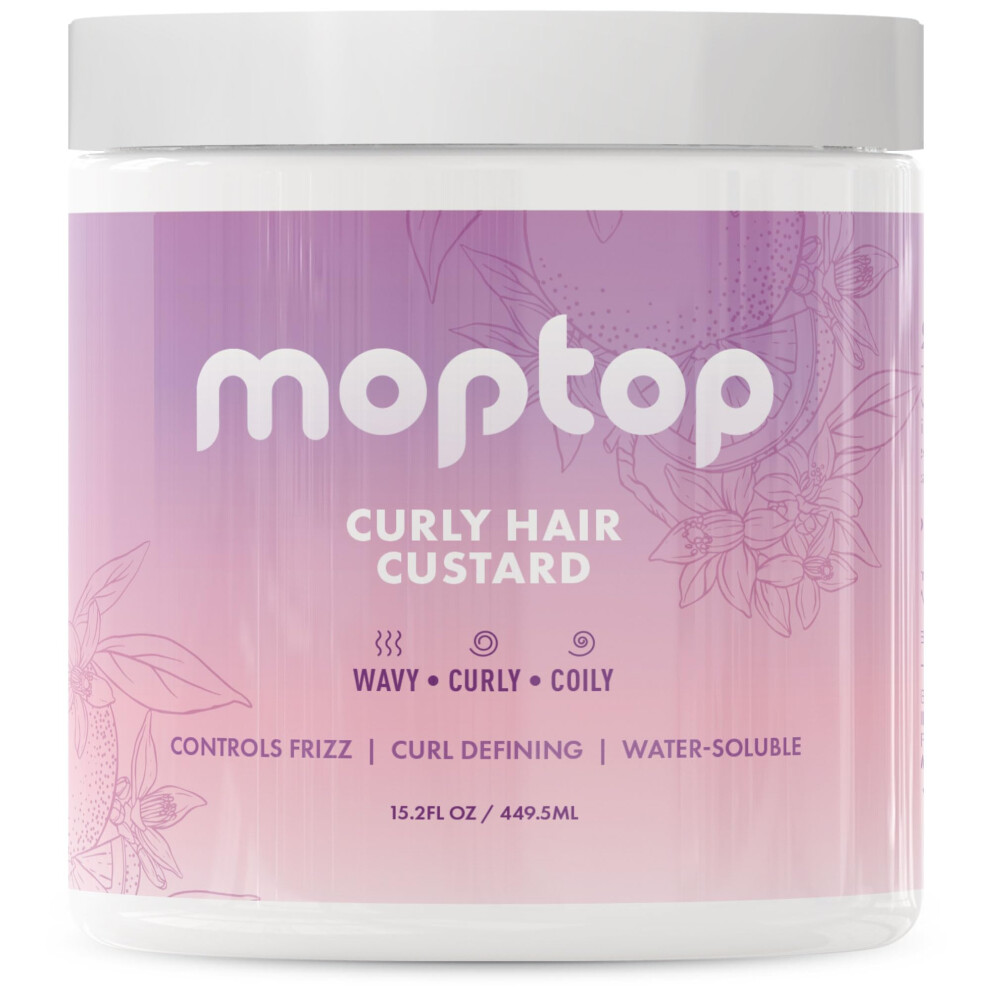 Moptop Curl Custard Gel For Fine Thick Wavy & Kinky-Coily Hair - Anti Frizz Moisturizer Curl Definer & Lightweight Activator With Aloe Great For D