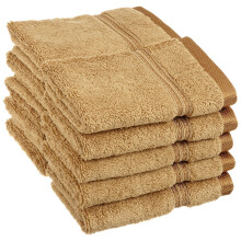 Asciugamani per il viso di qualit superiore in 100% cotone pettinato a fibra lunga, 10 pezzi, colore: Toast
