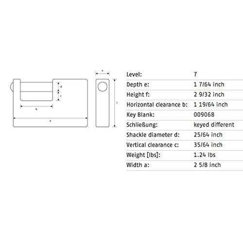 Abus ABUS 92/65 KA Monoblock Brass Padlock Keyed Alike  Code 8511 2