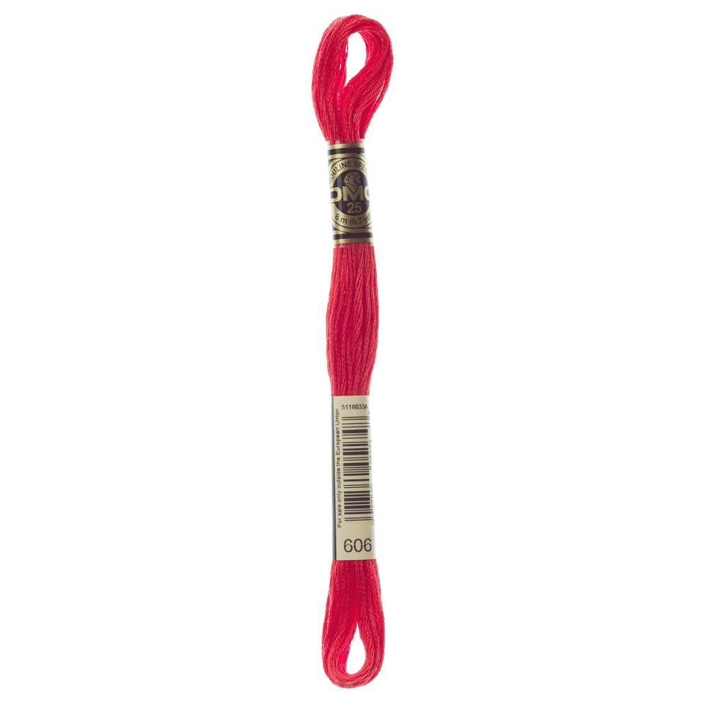 DMC 6-Strand Embroidery Cotton Floss  Bright Orange Red