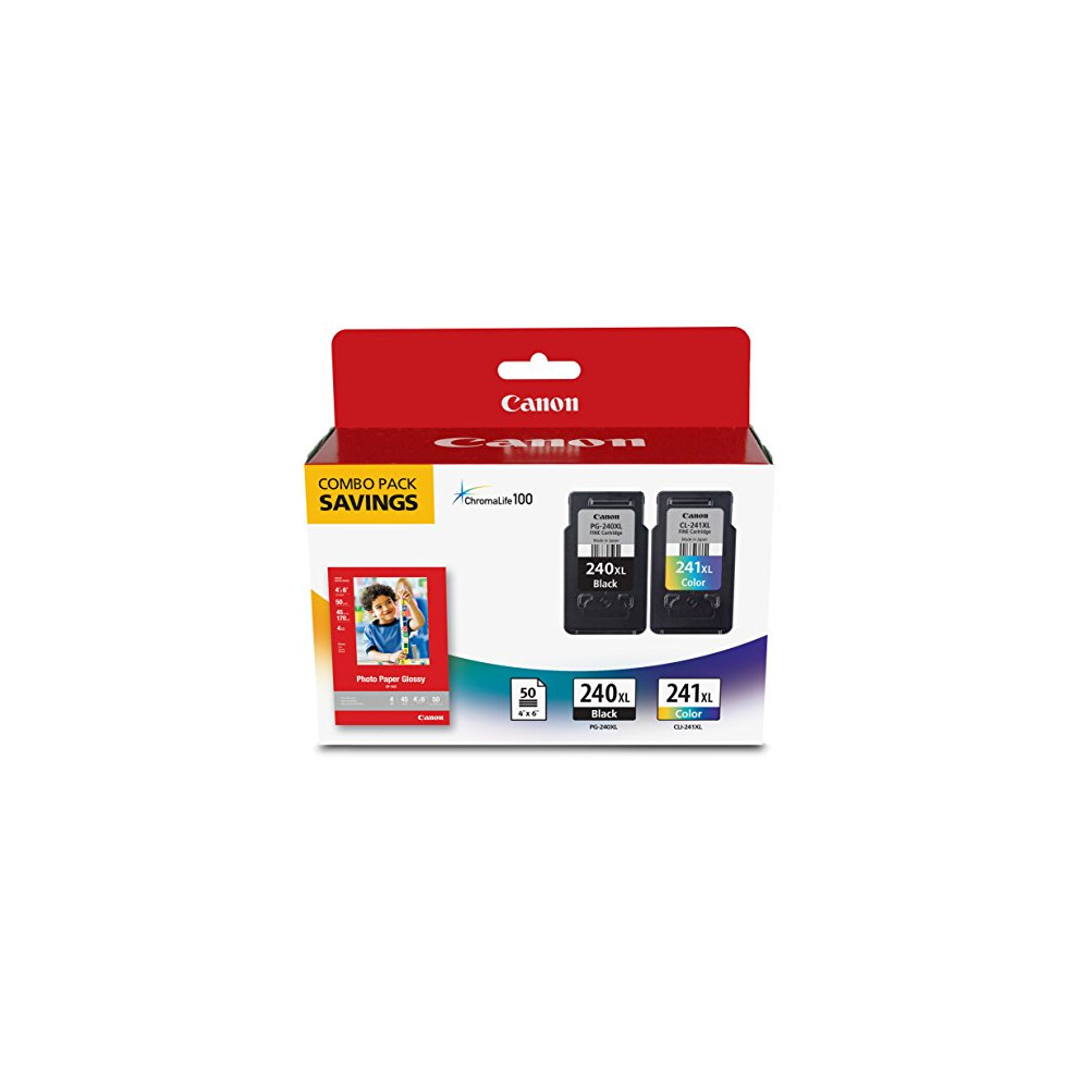 Photos - Office Paper Canon PG-240XL/CL-241XL with Photo Paper 50 Sheets Compatible to MG2120 MG3120 MG4120 MX512 MX432 MX372 MX522 MX452 MX392 MG