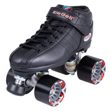 Riedell R3 Pattini a Rotelle - Pattini Quad per Interni/Esterni | Nero | Taglia 4