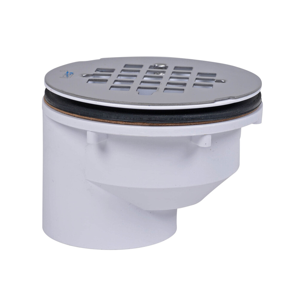 Oatey 2 In. Offset Pvc Shower Drain With Stainless Steel Strainer 038753427874