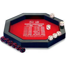 Farkel-Spielset mit Deluxe-W rfeltablett, integriertem W rfel-Sammelkanal, 2 W rfels tzen, 40-Blatt-Punkteblock, klassisches Familienspiel