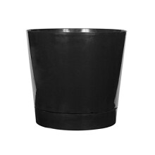 Root & Vessel Majestic fuld dybde rund cylinderpotte blank sort 10-tommer (10108)