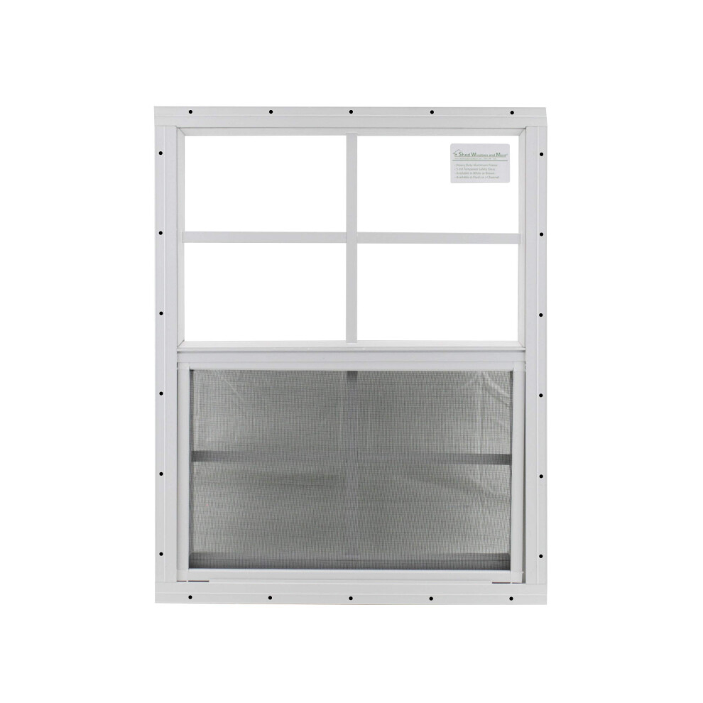 Fen   tres de remise et plus Fen   tre de remise 18 x 23 Blanc Montage encastr    Verre de s   curit   /tremp    Remise de rangement Maison de jeu