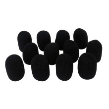 Tetra-Teknica XFFZDP-BLK Ansteck- und Headset-Mikrofon, Windschutzscheibe, Farbe Schwarz, ein Dutzend Packung
