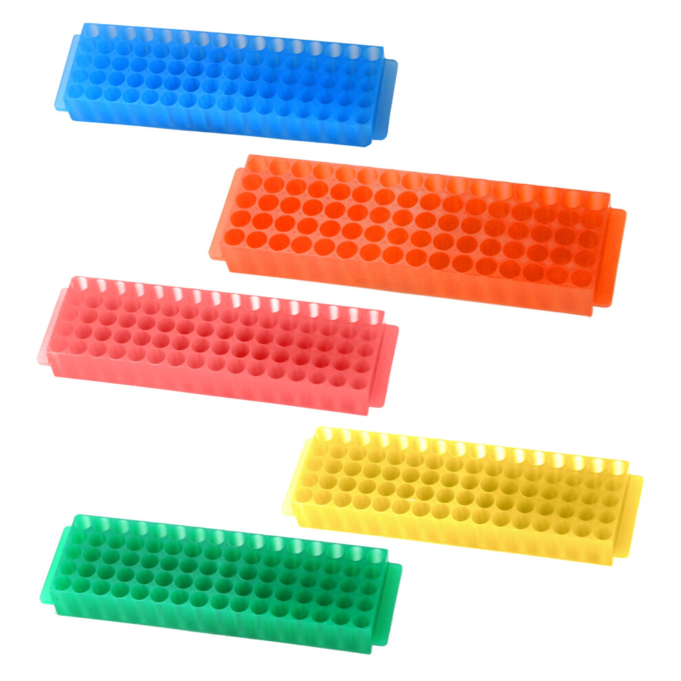 Bio Plas 0061 Assortiment De Supports Pour Tubes Pcr De Microcentrifugeuse En Polypropyl Ne, 80 Puits, Paquet De Cinq-image
